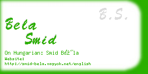 bela smid business card